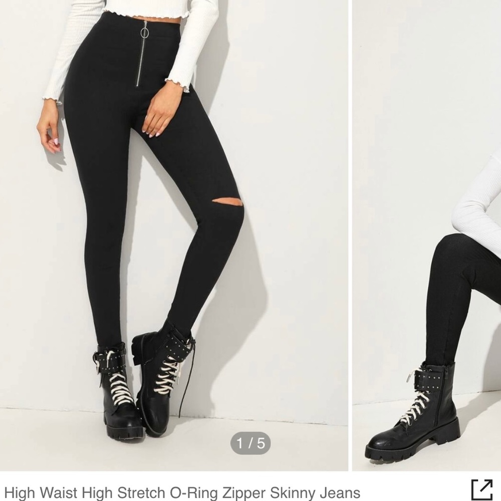 SHEIN O-ring zipper pants | New | L